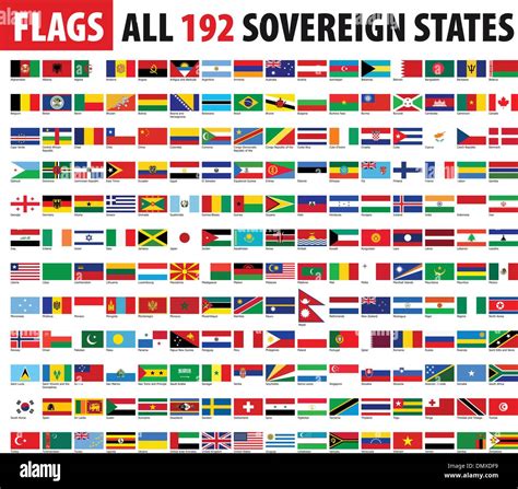 All 192 Sovereign States - World Flags Series Stock Vector Image & Art ...