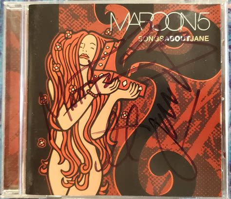 Maroon 5 songs About Jane CD Album 4x Autographed by Adam Levine Jesse ...