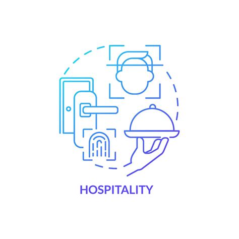 Hospitality blue gradient concept icon. Biometric technology usage abstract idea thin line ...