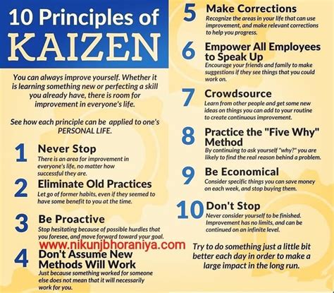 10 Principles of Kaizen Explained: | Kaizen, Business process management, Leadership management