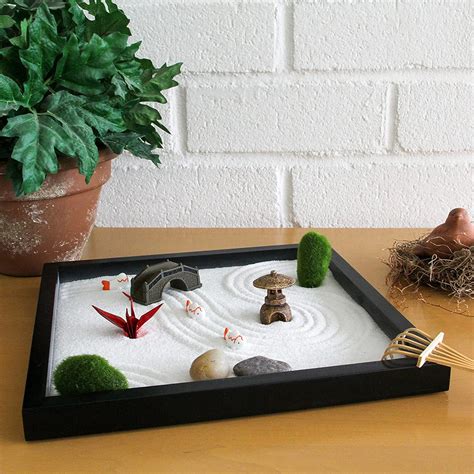 Zen Garden - Tabletop Rock Garden Sandbox Tools Kits For Home Feng Shui ...