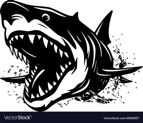 Shark - minimalist and flat logo Royalty Free Vector Image