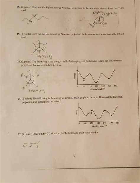 Solved 18. (2 points) Draw out the highest energy Newman | Chegg.com