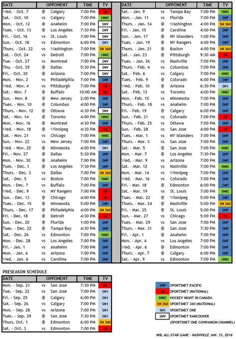 Canucks Printable Schedule 2022-2023 - Printable Schedule