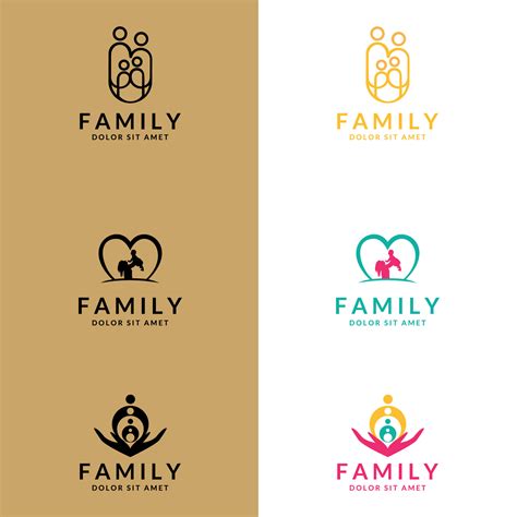 Family logo template. 4 people group logo. Corporate vector logo design ...