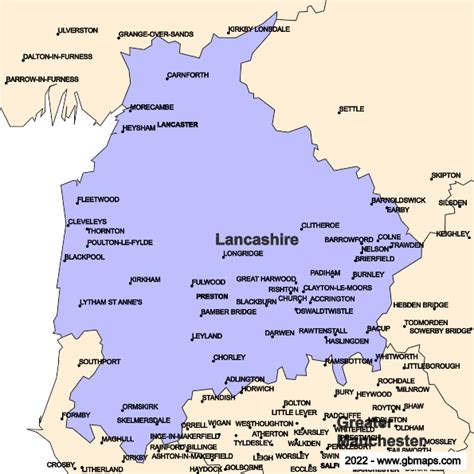 Lancashire County Boundaries Map