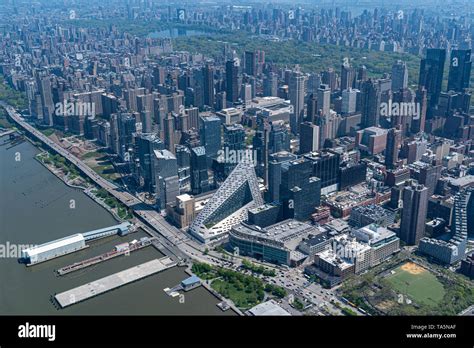 new york city manhattan aerial view from helicopter Stock Photo - Alamy