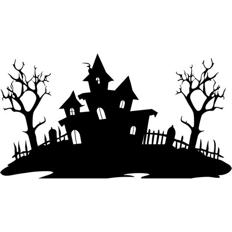 A Scary Haunted House Silhouette Vector isolated on a white background 35062739 Vector Art at ...