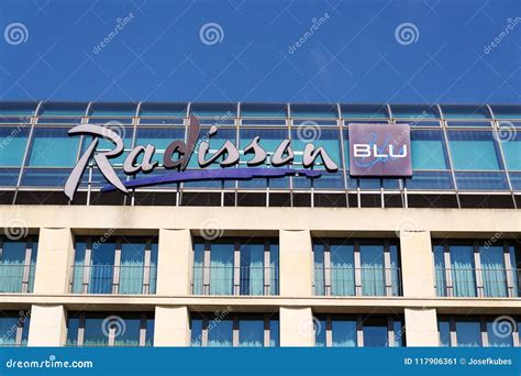 Radisson Blu Hotels and Resorts Logo on the Building of Hotel Editorial ...