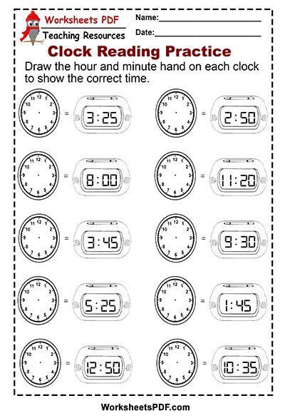 Clock Reading Practice | Time worksheets, Telling time worksheets ...