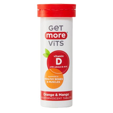 Get More Vits Vitamin D3 Orange & Mango Effervescent Tablets | Health ...