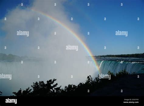 Niagara Falls with Rainbow Stock Photo - Alamy