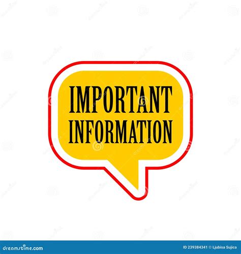 Important Information Icon Isolated on White Background Stock Vector - Illustration of announce ...