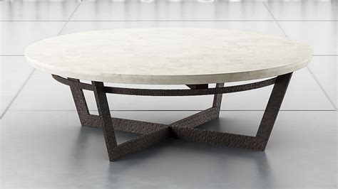 Verdad White Marble and Iron 48" Round Coffee Table + Reviews | Crate & Barrel