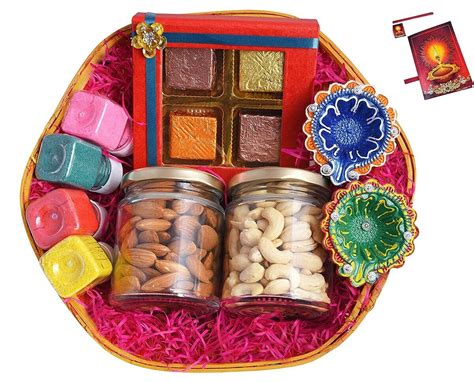 Extravagant Diwali Celebrations/Dry Fruits Combo Pack /Dry Fruits Gift Hamper-Tokri+Almond ...