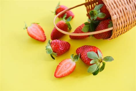 Premium Photo | Strawberries fresh - ripe red strawberry picking in basket