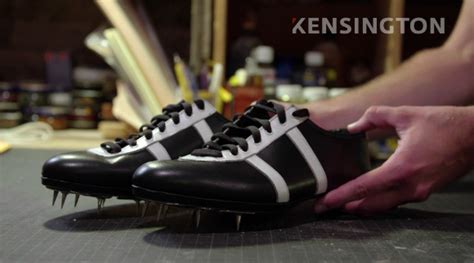 100 metres in historic track and field shoes – Kensington