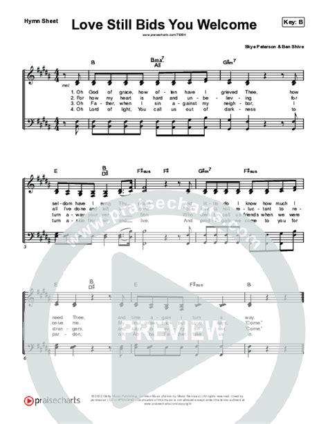 Love Still Bids You Welcome Hymn Sheet (Keith & Kristyn Getty / Skye Peterson) - PraiseCharts