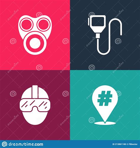 Set Pop Art Protest, Special Forces Soldier, Walkie Talkie and Gas Mask Icon. Vector Stock ...