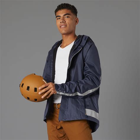 500 Waterproof City Cycling Jacket - Navy