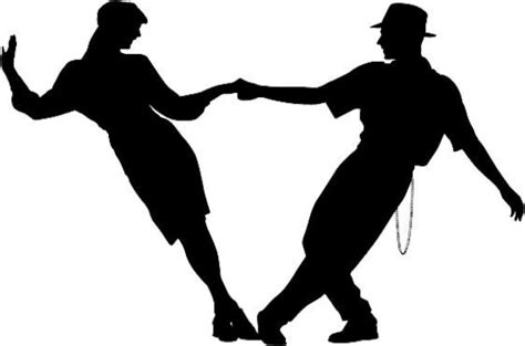 Couple swing dancing Silhouette die cut Vinyl decal sticker.