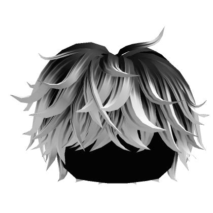 Black to White Fluffy Messy Cool Boy Hair | Roblox Item - Rolimon's