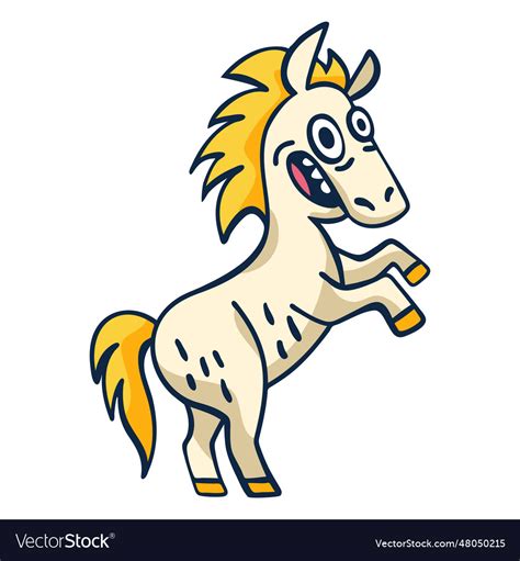 Crazy horse animal cartoon Royalty Free Vector Image