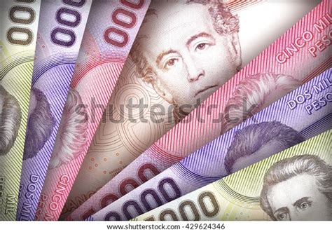 Chilean Peso Bills Creating Colorful Background Stock Photo 429624346 ...