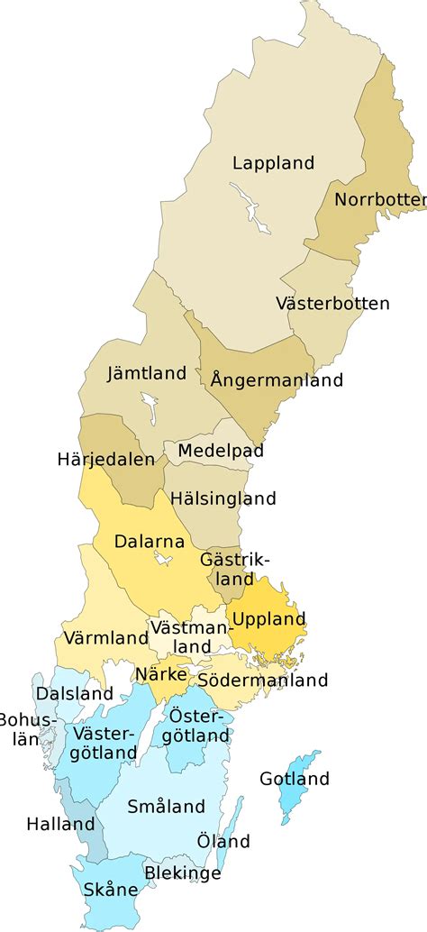 Provinces of Sweden • Mapsof.net