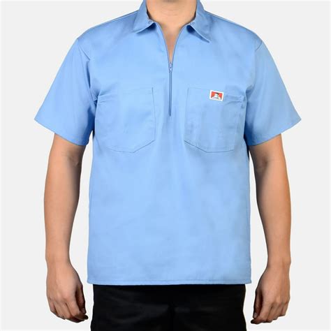 Ben Davis - Ben Davis Men's Half-Zip Short Sleeve Collared Solid Work Shirt - Walmart.com ...