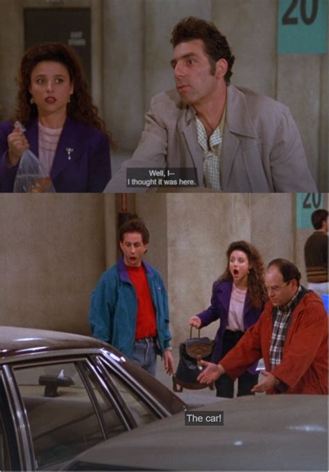 In Seinfeld S3E6: The Parking Garage, everyone hassles Kramer for ...