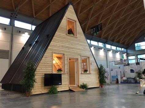 Foldable Prefab A-frame Cabin by MADI in Italy