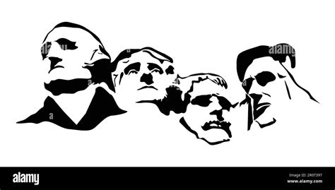 mount rushmore silhouette clipart vector, famous American landmark ...