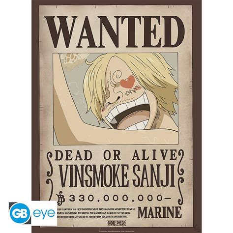 ONE PIECE Poster Wanted Sanji (52 x 38cm)