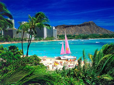 HD wallpaper: Waikiki Oahu Hawaii HD, beach | Wallpaper Flare