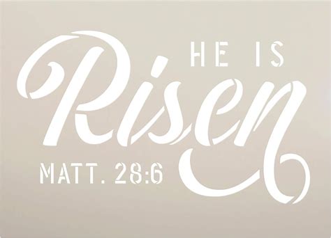 He Is Risen Stencil By Studior12 | DIY Christian Spring Home Decor | Rustic Bible Verse Word Art ...