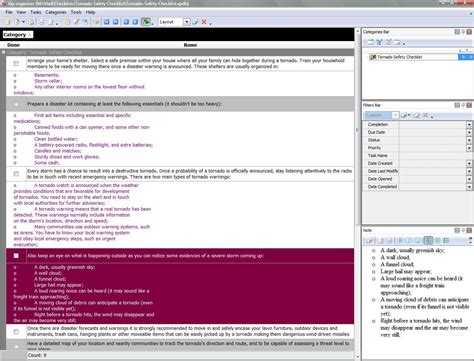 Tornado Safety Checklist - To Do List, Organizer, Checklist, PIM, Time and Task Management ...