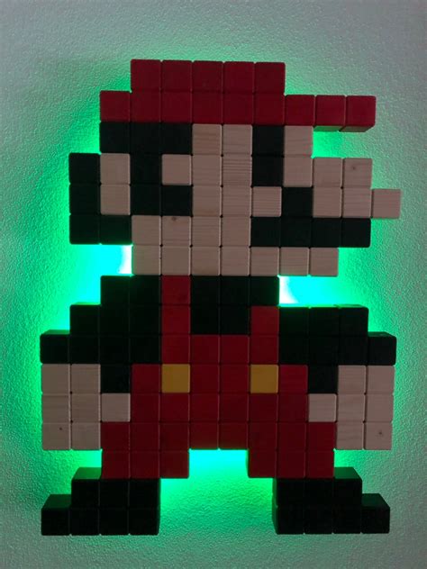 Super Mario pixel art frame coat rack entryway coat hanger | Etsy