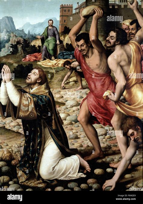 Juan de Juanes - The Stoning of Saint Stephen Stock Photo - Alamy