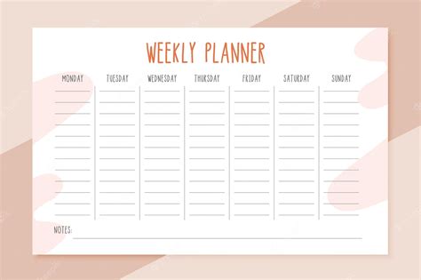 Blank Weekly Schedule Template