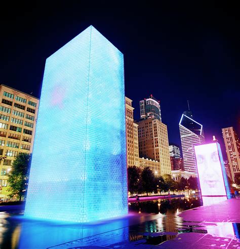 Fountain In Millennium Park by Bob Stefko