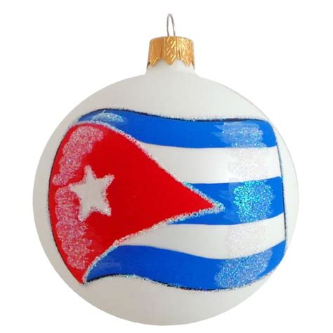 Flag of Cuba Glass Ball Christmas Ornament | Christmas ornaments, Colorful gifts, Christmas