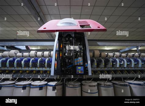 Cotton spinning machinery and equipment on the production line Stock ...