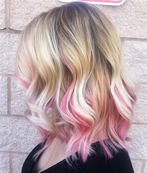 40 Ideas of Pink Highlights for Major Inspiration | Pink blonde hair ...