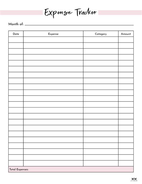 Daily Expense Tracker Free Printable - Printable Templates