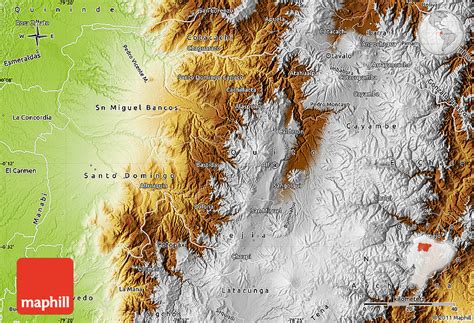 Physical Map of Pichincha