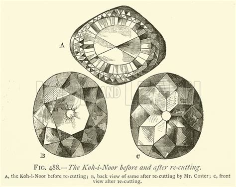 The Koh-i-Noor before and after re-cutting stock image | Look and Learn