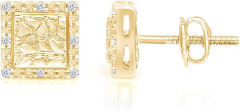 Amazon.com: square diamond earrings for men