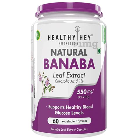 HealthyHey Nutrition Natural Banaba Leaf Extract Vegetable Capsule: Buy ...