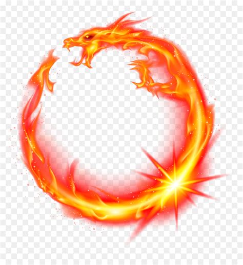 Flame Dragon Fire Red - Fire Dragon Circle Png, Transparent Png - vhv